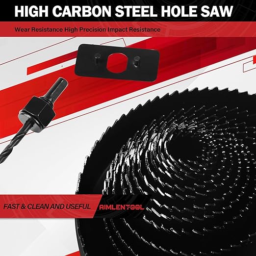 Hole Saw Set, 26PCS Hole Saw Kit with 3/4" to 5" (19mm-127mm) Saw Blades, Spade Drill Bit, Mandrels, Drill Bits, Installation Plate,Hex Key with Storage Box for Soft Wood, Plastic,PVC Board