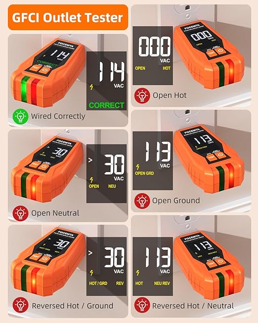Circuit Breaker Finder & GFCI Outlet Tester with Digital LCD Display, 90-135V Electrical Circuit Tracer Tool for Electricians/DIY – Lightweight (Includes Batteries & Carrying Case)