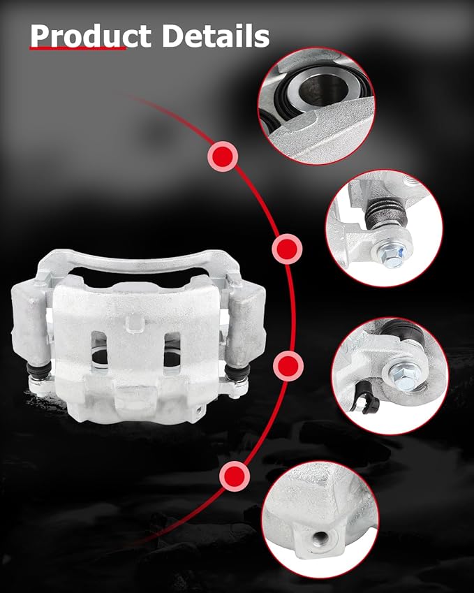 cciyu 18-B4791 Front Left Brake Caliper Assembly w/Bracket 2000-2005 For Ford For Excursion,1999-2004 For Ford For F-250 Super Duty,1999-2004 For Ford For F-350 Super Duty