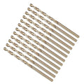 METALLIXITY Drill Bit (#40) 12Pcs, M2 High-Speed Steel Micro Number Bits Spiral Flute 135°Point Tip Gold Finish for Stainless Steel Iron Copper Aluminum Hard Metal