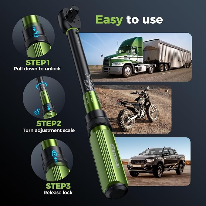 1/2 Drive Click Torque Wrench Dual-Range10-170.0ft.lb/13.60-230.5Nm3% Precision Torque Wrench, 72 Tooth Dual-Direction Adjustable for Bicycle, Moto, Car Maintenance 3 Pcs