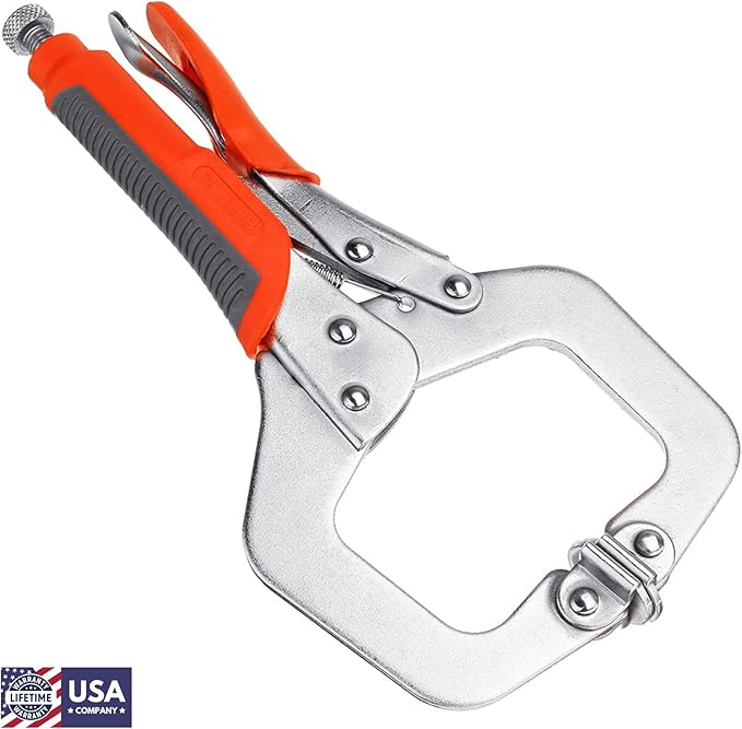 Massca Locking Face Clamp | Portable Table & Tool Vise Grip | Heavy Duty FaceClamps with Swivel Pads | Made from Strong High-Grade Carbon Steel for Home &Workshop welding Use | – 11 Inch