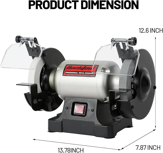 BUCKTOOL 6-Inch 1/3HP Low-Speed Bench Grinder, High Precision Wobble-free Wheel Grinder, TLG-150S