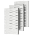 Metal Pegboard Panels 16×12 Inch, Wall-Mounted Tool Organizer Boards, Modular Pegboards for Garage, Workshop, Kitchen, Workbench, or Storage Room (3 PCS, Grey)