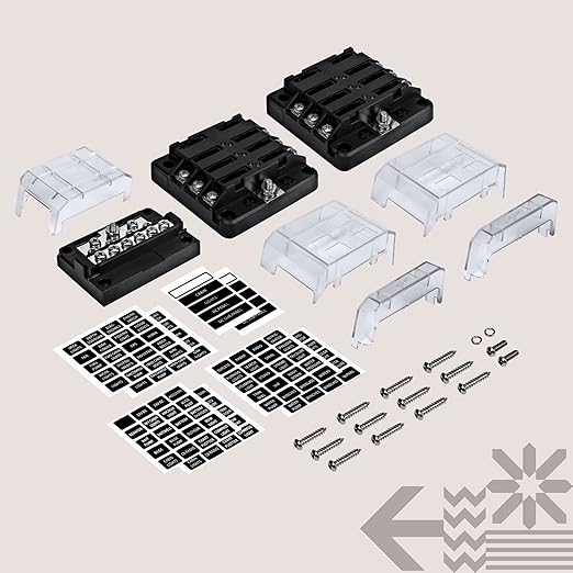 True Mods 12 Way Fuse Block with 12 Ground Negative Busbar for Automotive [12V - 32V DC] [100 Amp Max] [Modular Design] [ATC/ATO Fuses] [LED Indicator] Auto Marine Ground Terminal Fuse Box