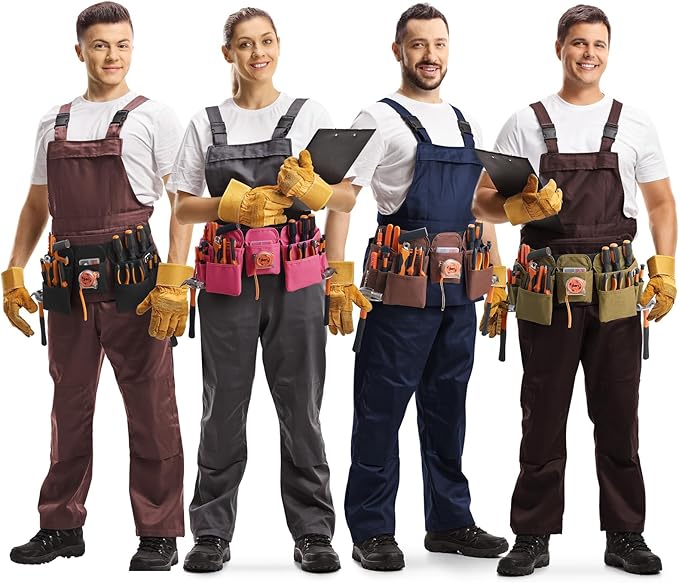 Gifts for Men,19 Pocket Tool Belts with Quick Release Buckle- Heavy Duty Detachable & Adjustable Utility Belt,Work Apron for Men and Women,for Electrician,Carpenter,Construction Tool Belt (Black)