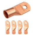 SELTERM 5pcs 4/0 AWG (XL) 3/8" Stud Copper Wire Lugs, Ring Terminals, Battery Cable Ends, 0000 Gauge Ring Terminal Connectors, UL Heavy Duty Bare Copper Eyelets Battery Terminal Connectors