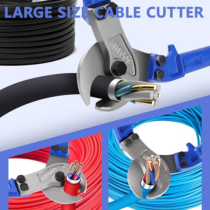ZrgGea 14 Inch Heavy-Duty Cable Cutter | Industrial-Grade, Forged T8 Alloy Steel, HRC56, Sharp Cutting. For Cables & Wire Ropes