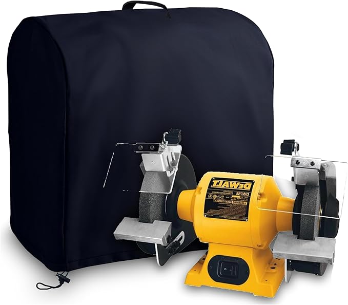 Machine cover for DEWALT DW758 8-inch/DW756 6-inch bench grinder, High density waterproof oxford cloth,Keep dust off and protect your bench grinder. (8-inch)