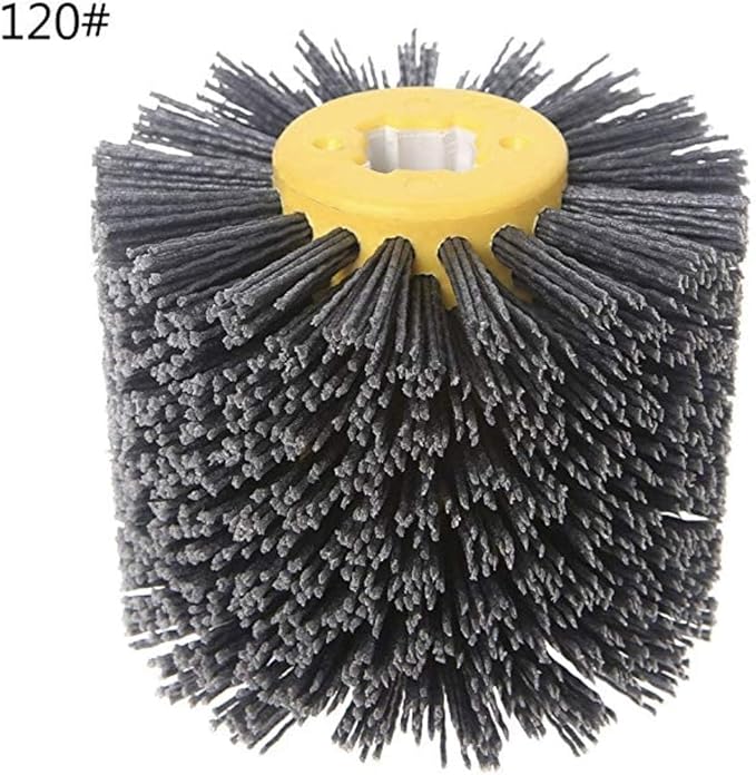 SIGNI Abrasive NYLON Wire Drawing Wheel Drum Burnishing Polishing Brush for Wooden Furniture Floor Polishing 120X100mm 120 Grit 1pack