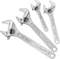 HORUSDY 4-Piece Adjustable Wrench Set, CR-V Steel, Adjustable Wrenches Set(6-inch, 8-inch, 10-inch, 12-inch)