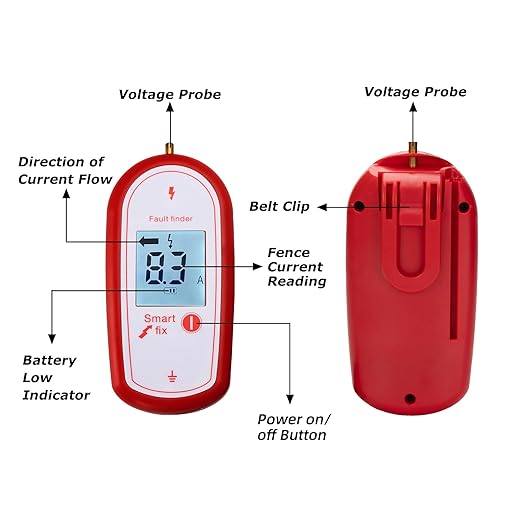 Electric Fence Voltage Tester, Handheld Fence Fault Finder Fence Tester for Farms, Digital Display High Voltage 200-15000V Gardening Tools