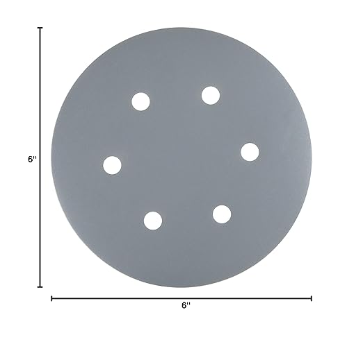 POWERTEC 4D14600 6" A/O Hook and Loop/Back Film 6 Hole Disc, Assortment Grits 40, 80, 100, 120, 180, 220, 320, 400, 600 and 800, Grey, 100-Pack