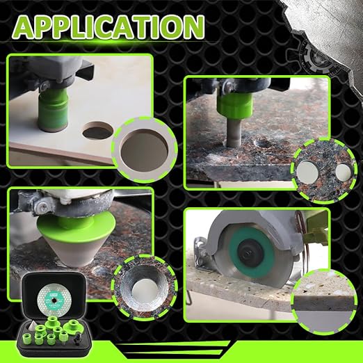 Tile Hole Saw Kit Diamond - FACHLICH 11pcs 2-1/2" Diamond Core Drill Bits Set and 4.5" Diamond Cutting Grinding Blade for Porcelain Ceramic Tile Marble Granite etc