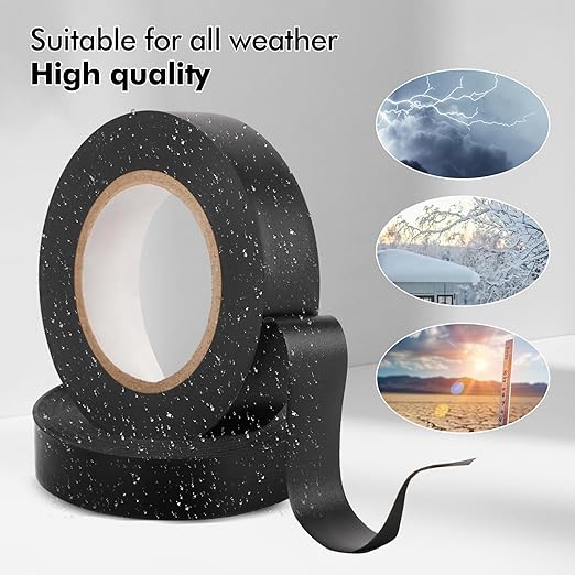 4 Pack Black Electrical Tape，0.70 in x 72ft，Waterproof High Temperature Electric Tape Weatherproof Home Outdoor Multipurpose Insulating Wire Wrapping
