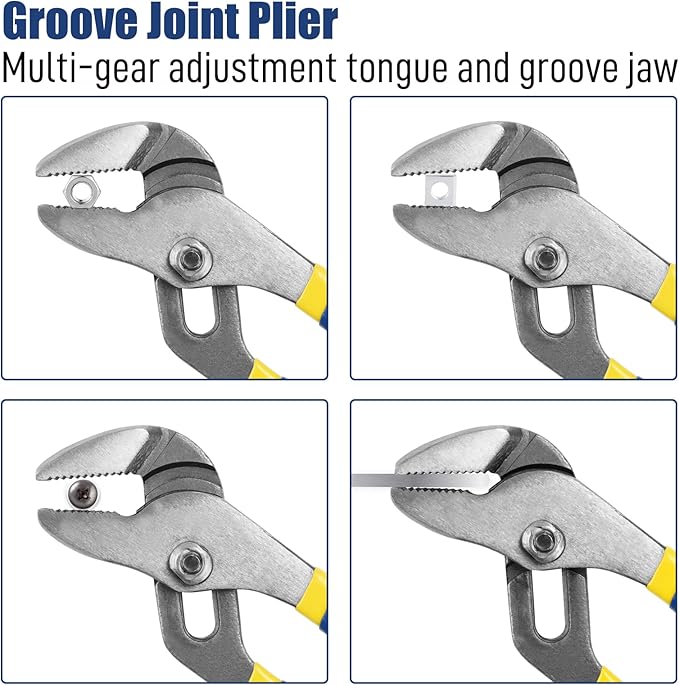 7-Piece Pliers Set - Groove Joint, Slip Joint, Diagonal, Linesman, Long Nose & Mini Long Nose Pliers for DIY & Home Use