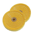 6 Inch Extra Thick Cotton Buffing Wheel,55 Ply Abrasive Cloth Fine Polishing wheel with 5/8 Inch Arbor Hole for Bench Grinder(Yellow)