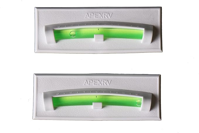 Apex RV Graduated Bubble Level, Never Fade, Long-Lasting, Precision Leveling, Adhesive Back, For RV, Camper, Trailer, Motorhome, and Caravan White 2 Pack (White)