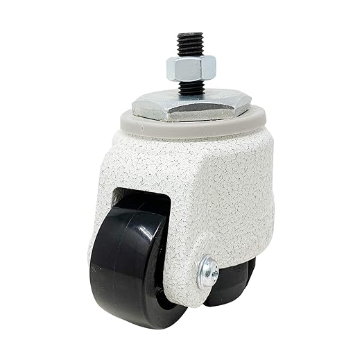 2' Retractable Leveling Caster with Ratcheting and Stemless | Nylon Wheel and NBR Pad | Ivory Color | 550 LBS Load Capacity | Single Caster