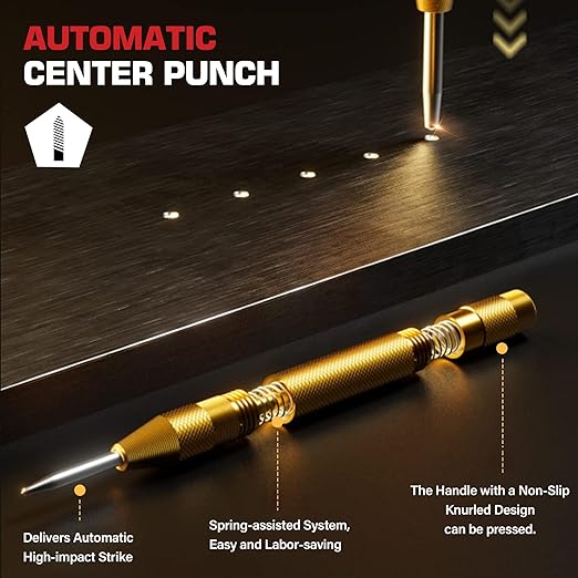 Cobalt Step Drill Bit Set, Hex Shank Step Drill Bit with Automatic Center Punch for Metal, Stainless Steel, Aluminum, Wood, and Plastic, Storage in Aluminum Case for DIY Lovers, 50 Sizes