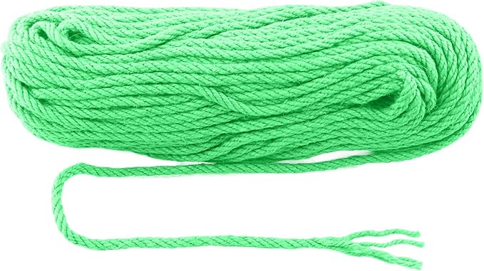 6mm x 150 Feet Light Green Jute Rope, Twine for Gardening Tomato Climbing Plant Tie Floristry Crafts Gift Wrapping Packing Decor