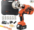 Electric Hydraulic Crimping Tool, Battery Cable Crimper Tool, 8 Ton Wire Crimpers Electrical, Crimping Rang 8AWG-600MCM(10-300m²) and Electrical Crimping Tool 12 Pairs of Dies (JGS-300S)