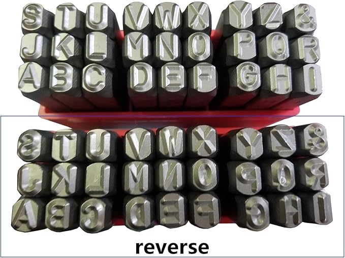 27pcs Heavy Duty Steel Stamp Uppercase Letters 5/64 2mm Hand Stamping Character Mark Code Alphabet Punch Kit for Bracelet Ring Jewelry Sheet Metal Plate Making Mold Die