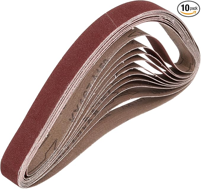 HARFINGTON 1-1/8 x 21 Inch Sanding Belts, 10 Pcs 150 Grits Aluminum Oxide Abrasive Belt Sander File Belt for Woodworking, Metal Polishing, Knife Sharpener