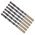 Drill Bit, 6mm Cutting Diameter, 4341 HSS Gold and Black 118° Cutting Angle Number Jobber Bits - (Applications: for Drilling Soft Metal Plastic Wood), 6-Pieces