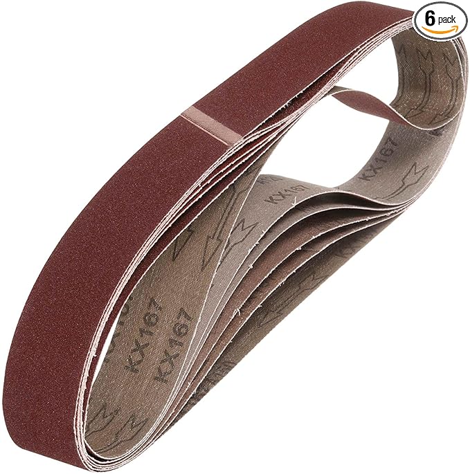 HARFINGTON 2 x 48 Inch Sanding Belts, 6 Pcs 180 Grit Aluminum Oxide Abrasive Belt Sander File Belt for Woodworking, Metal Polishing, Knife Sharpener