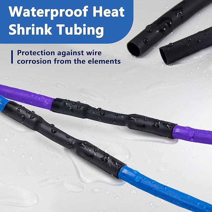 Heat Shrink Tubing 3/8 Inch, 3:1 Ratio Wires heat shrink tube, Dual Wall Adhesive-Lined Waterproof Shrink Wrap Tubing, 33FT Transparent Industrial and Marine Grade Heat Shrink Wrap