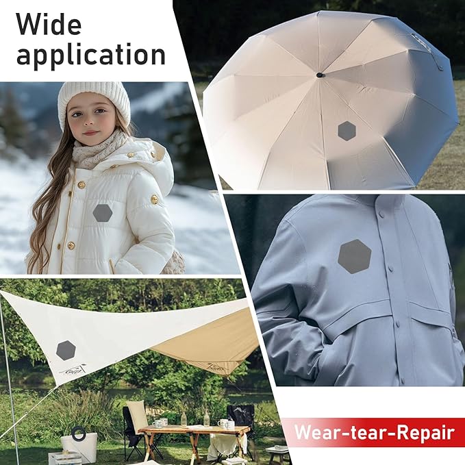 Down Jacket Repair Patches - Highly Effective Repair of Nylon Fabric, Waterproof Self-Adhesive Repair Patch for Down Jackets, Tents, Raincoats, Outdoor Equipment
