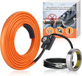 FANOVO Pipe Heat Tape with Thermostat, 12ft Heat Tape for Water Pipes, Heating Tape for Water Pipes or Hose, Self Regulating Heat Tape Cable, for Metal Plastic Pipes and Roof RV Freeze Protection