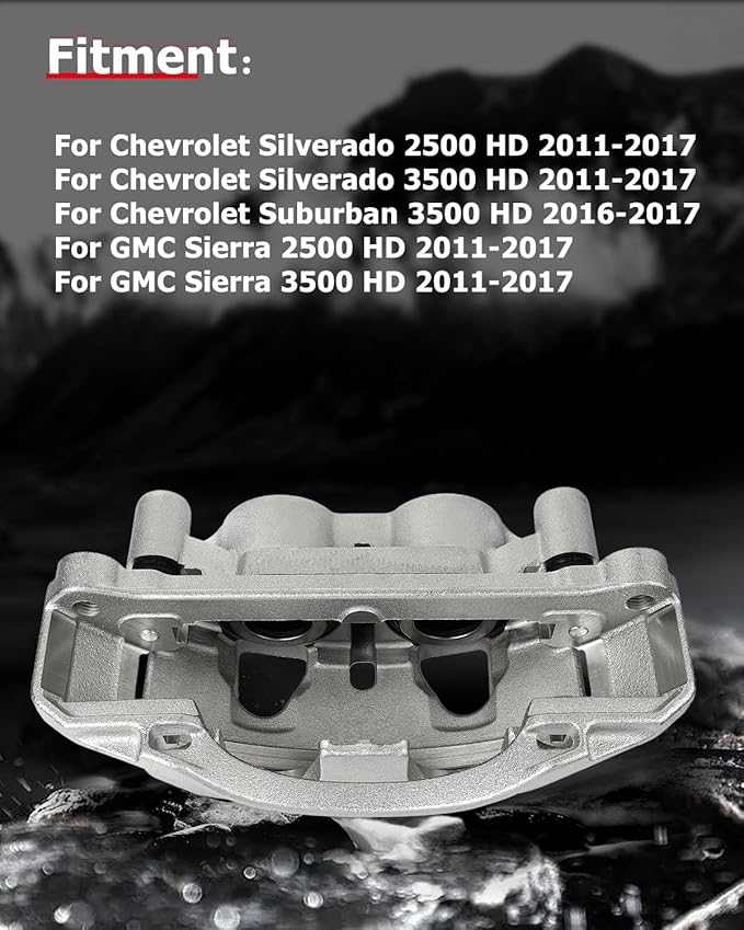 cciyu Front Left Brake Caliper Assembly w/Bracket 18B5303 For Chevy For Silverado 2500 HD/For Silverado 3500 HD/For Suburban/For Suburban 3500 HD,For GMC For Sierra 2500 HD/For Sierra 3500 HD