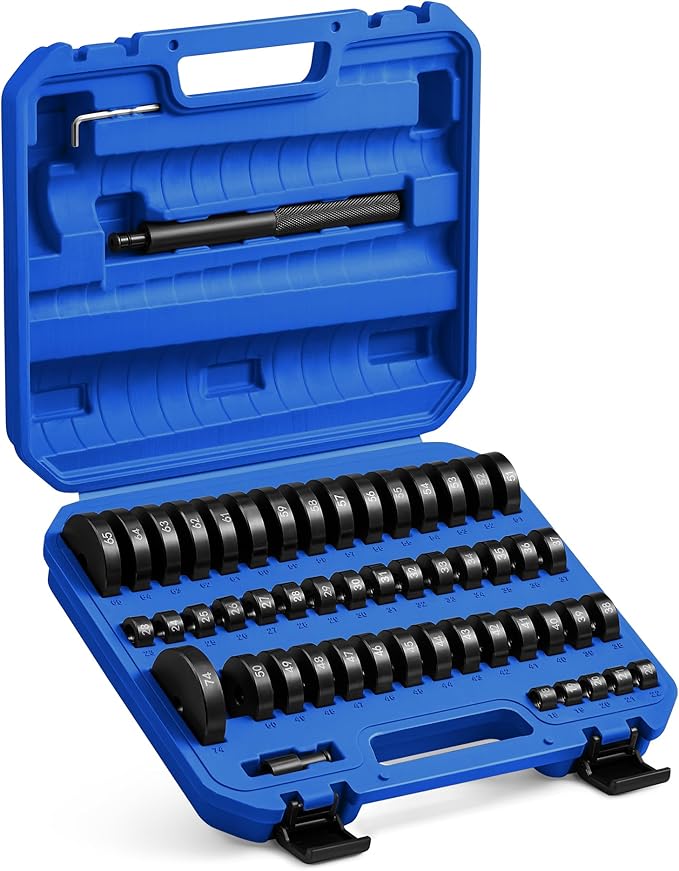 Orion Motor Tech 52-in-1 Custom Bushing Driver Tool Set and Transmission Wheel Axle Bearing Race Seal Installer Remover, Bush Removal Puller Bearing Press Tool Kit