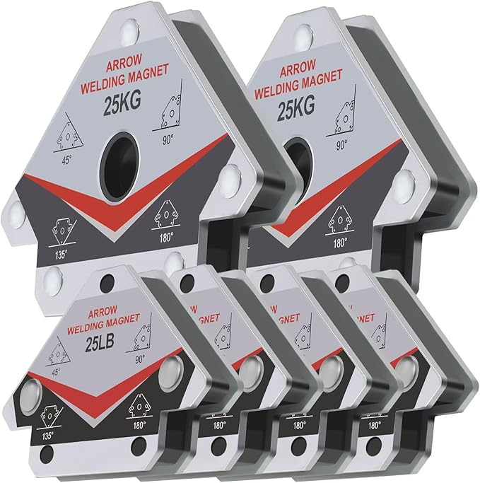 GUTIMORE Welding Magnets 25LB&55LB 6Pcs Welding Magnet Set, Magnetic Welding Holder, Holding Power Welding Accessories