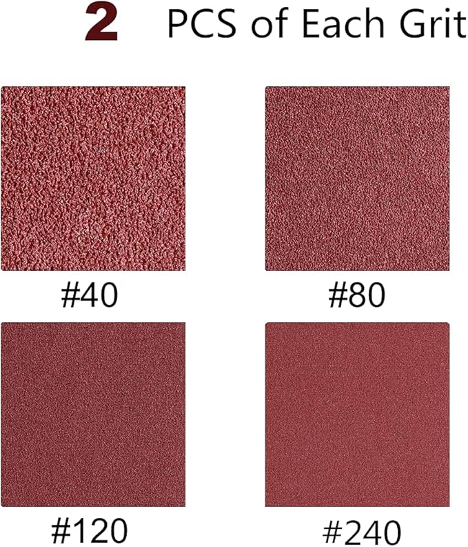 6 x 48-Inch Sanding Belts for Belt Sander 6x48,2 Each of 40 80 120 240 Grits Aluminum Oxide Abrasive Sandpaper, 8 Pack