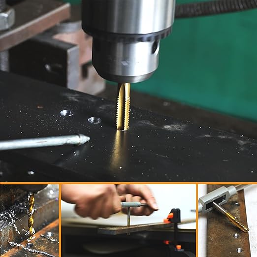 3-56 UNF Tap and #45 Drill Bit Kit, M2 HSS Drill and Tap Set, Combination of Drill and Tap Kit for Metal