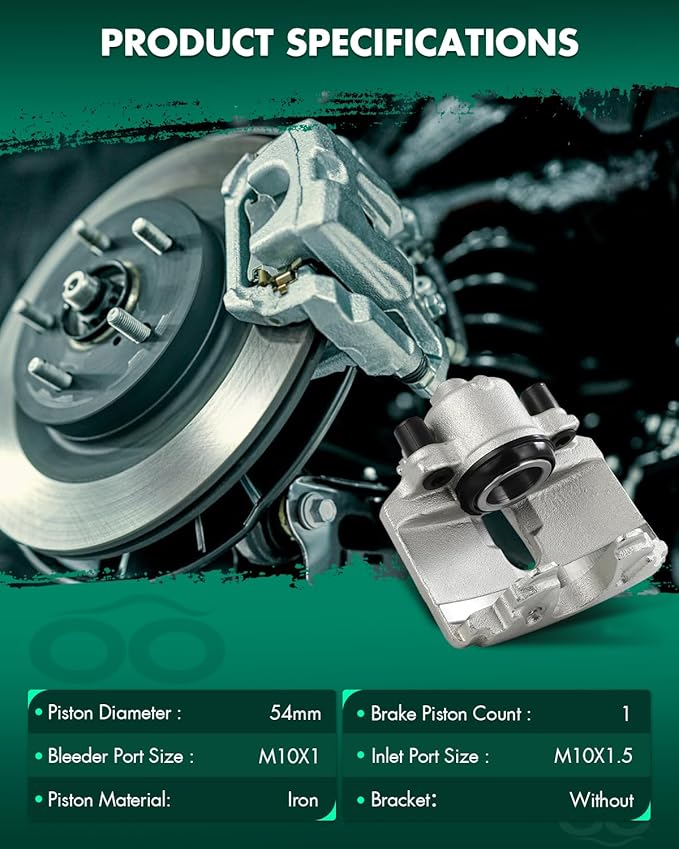 SCITOO Front Left Brake Caliper Without Bracket 19-2974 Compatible For Audi For A1 2011-2013,For Audi For A3 2010-2013,For Volkswagen For Type 1 2012-2019,For Volkswagen For Bora 2005-2010