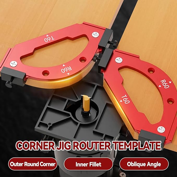 7pcs Radius Jig Router Template, 3 in 1 Corner Radius Routing Template Quick Jig Router Bit Templates Arc Cutting Auxiliary Tool R10 T10 R15 R20 T20 R25 R30 T30 R35 T35 R40 T40 R50 T50 R60 T60