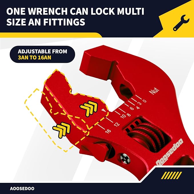 Adjustable AN Fittings Wrench AN Wrench for Hose Fitting Adapters AN Fitting Tool 3AN-16AN Lightweight Aluminum Red. With a 6AN-AN8 Double Hose End Fitting Wrench Blue