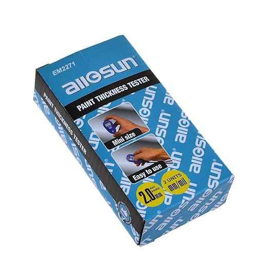 allsun EM2271 Portable Paint Coating Thickness Meter 0-2mm/80mil,Non-Destructive Coating Tester for Iron Steel Aluminum with Auto Shut-off