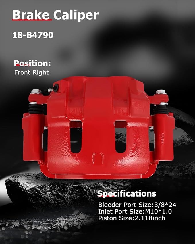 cciyu Front Right Brake Caliper Assembly w/Bracket 18-B4790 2000-2005 For Ford For Excursion,1999-2004 For Ford For F-250 Super Duty,1999-2004 For Ford For F-350 Super Duty
