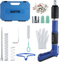 Nail Gun Kit, 5-Speed Adjustable Manual Steel Nail Gun, Portable Wall Fastening Tool with 120pcs Nails, Ideal for Woodworking, Home Repairs & DIY Projects(Blue)