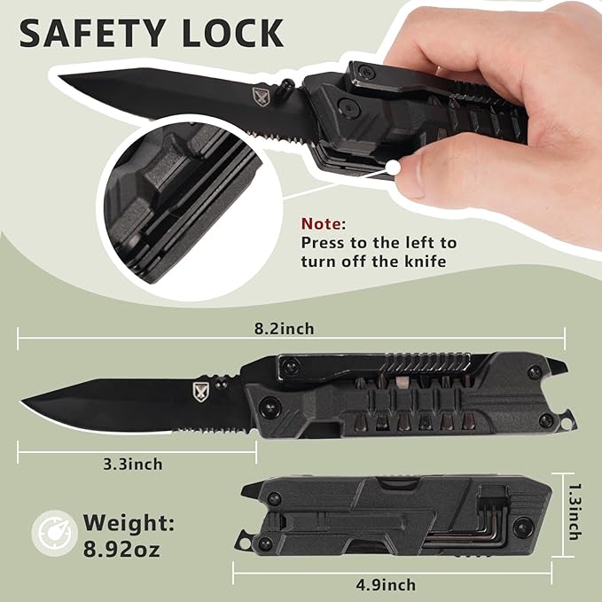 Titorld Multitool Pocket Knife Folding Knife for Men 21 in 1, Christmas Stocking Stuffers, Anniversary Birthday Gifts for Men Dad Him Husband, Cool Outdoor Camping Hiking Fishing Tools Gift Ideas