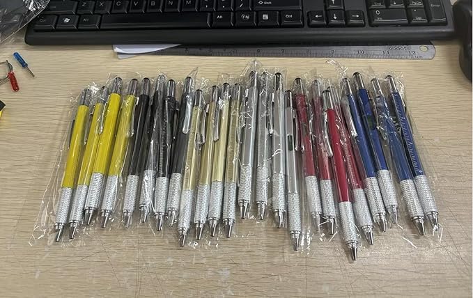 72 Pcs Mini Tape Screwdriver Keychain Set Christmas Men Gifts Bulk Adult Party Favors Multitool Pen Card Tool Measuring Keychains Stocking Christmas Stuffers for Men Dad (Multicolor)