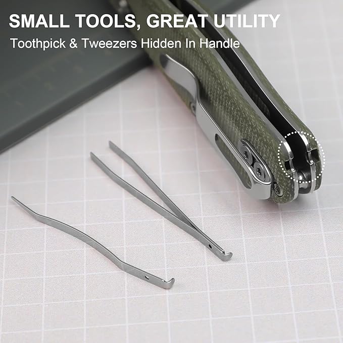 Kizer Drop Bear(Dual-screw Version) Folding Utility Knife, Clutch Lock Box Cutter EDC Pocket knife with 10PCS Razor Blades, Pocket Knives with Pocket Clip for Men Women V3619JM1