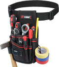 KUNN Electrician Tool Pouch with Belt Clip - 7-Pocket Lightweight Small Tool Belt Pouches for Carpenters, Technicians, HVAC - Heavy Duty Multi-Pocket Organizer for Construction, Maintenance, DIY Tools
