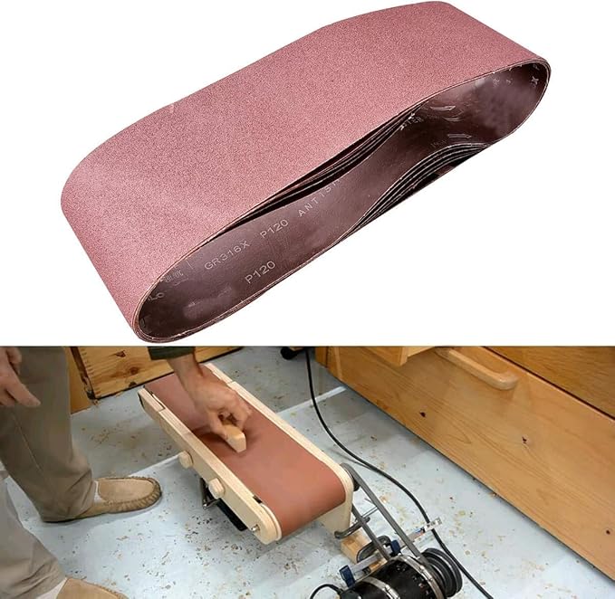 6 x 48-Inch Sanding Belts for Belt Sander 6x48,2 Each of 40 80 120 240 Grits Aluminum Oxide Abrasive Sandpaper, 8 Pack