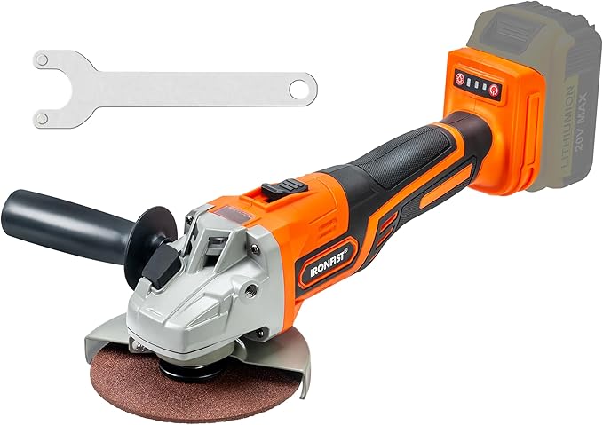 IRONFIST Cordless Angle Grinder, 20V Brushless Electric Grinding Wheels, Lithium Cutter Utility Power Tool 125mm M14 Angle Grinder Compatible with DEWALT 20V MAX Batteries (NO BATTERY)